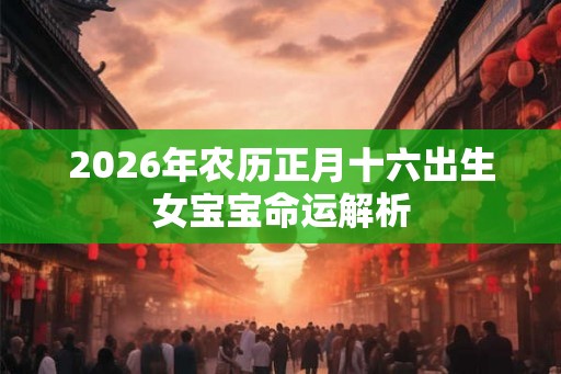 2026年农历正月十六出生女宝宝命运解析