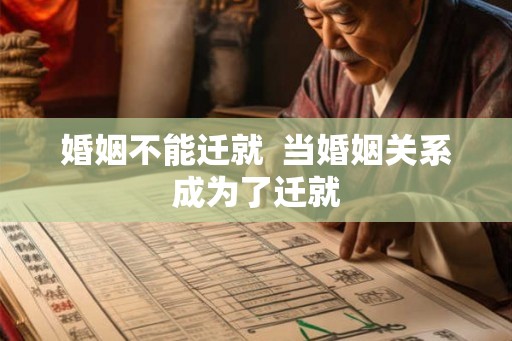 婚姻不能迁就  当婚姻关系成为了迁就