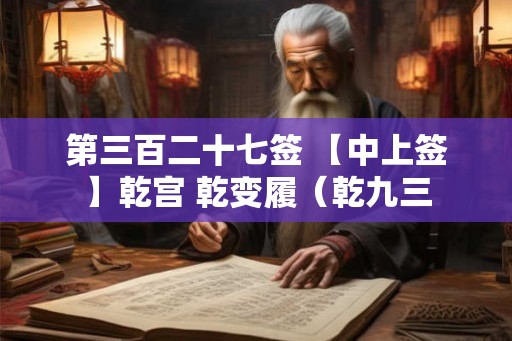 第三百二十七签 【中上签】乾宫 乾变履（乾九三