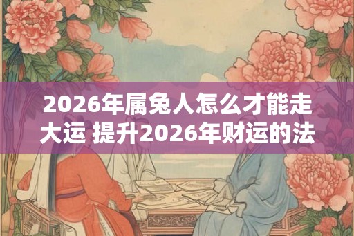 2026年属兔人怎么才能走大运 提升2026年财运的法子！
