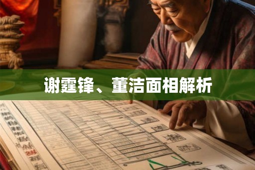 谢霆锋、董洁面相解析