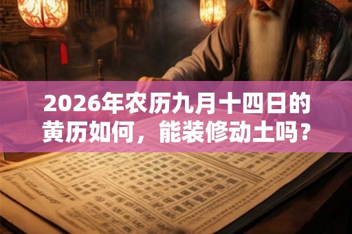 2026年农历九月十四日的黄历如何，能装修动土吗？