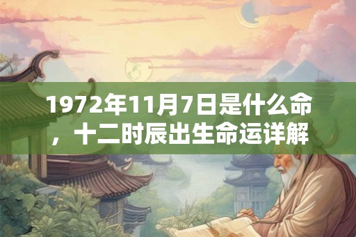 1972年11月7日是什么命，十二时辰出生命运详解