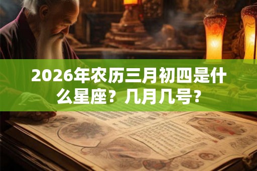 2026年农历三月初四是什么星座？几月几号？