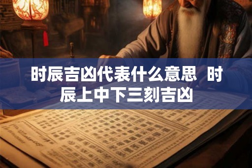 时辰吉凶代表什么意思  时辰上中下三刻吉凶