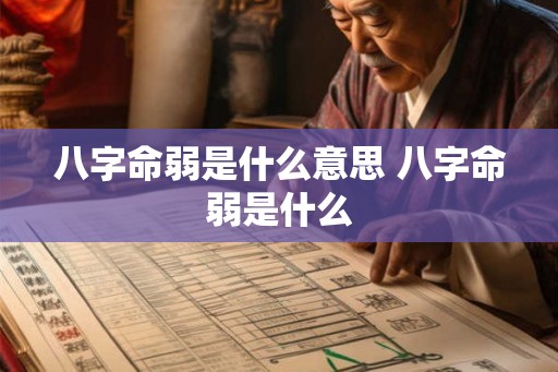 八字命弱是什么意思 八字命弱是什么