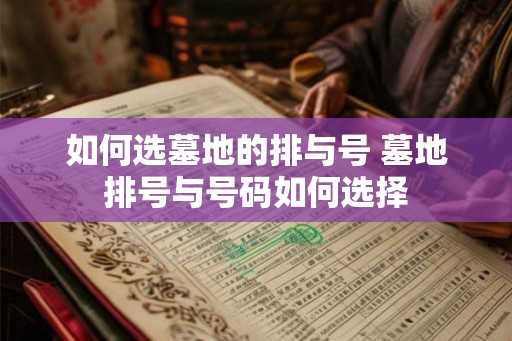 如何选墓地的排与号 墓地排号与号码如何选择