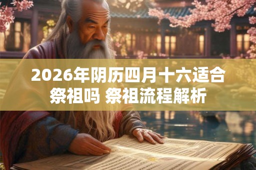 2026年阴历四月十六适合祭祖吗 祭祖流程解析 2026年阴历四月十六适合祭祖吗 祭祖流程解析