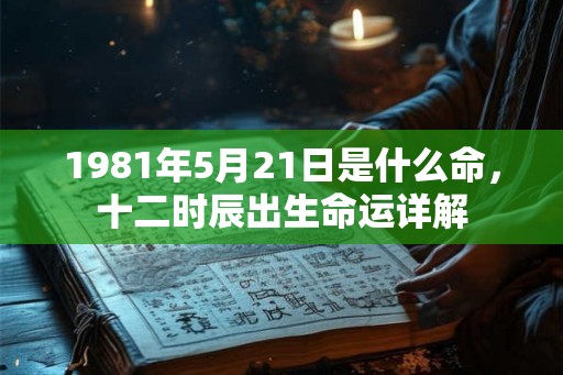 1981年5月21日是什么命，十二时辰出生命运详解