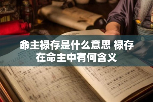 命主禄存是什么意思 禄存在命主中有何含义