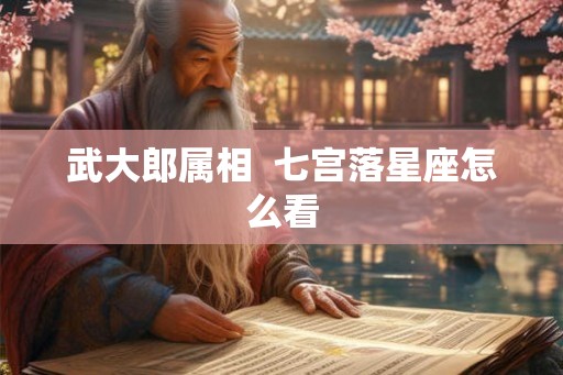 武大郎属相  七宫落星座怎么看