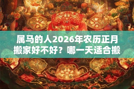 属马的人2026年农历正月搬家好不好?哪一天适合搬家? 属马的人2026年农历正月搬家好不好?哪一天适合搬家?