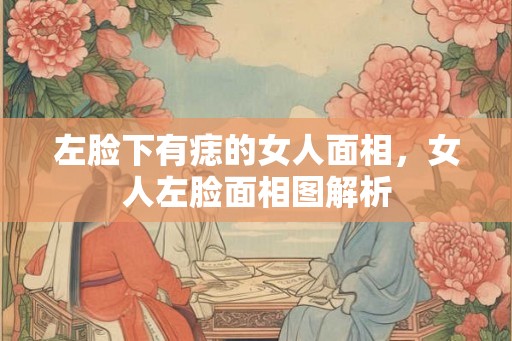 左脸下有痣的女人面相，女人左脸面相图解析