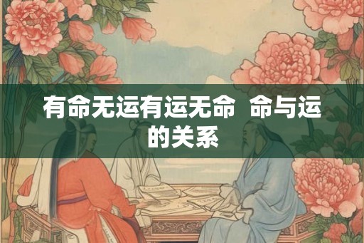 有命无运有运无命  命与运的关系