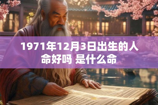 1971年12月3日出生的人命好吗 是什么命