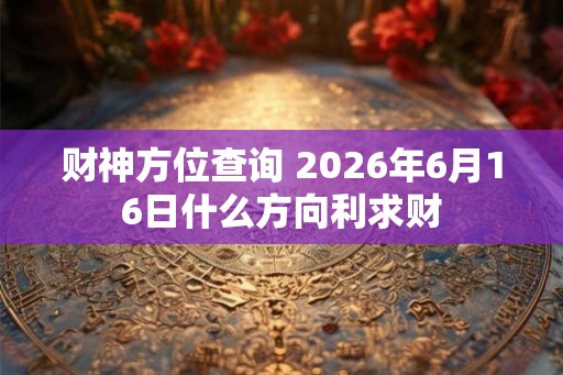 财神方位查询 2026年6月16日什么方向利求财