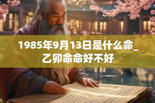 1985年9月13日是什么命_乙卯命命好不好