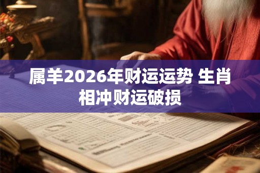属羊2026年财运运势 生肖相冲财运破损