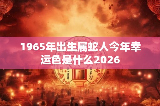 1965年出生属蛇人今年幸运色是什么2026