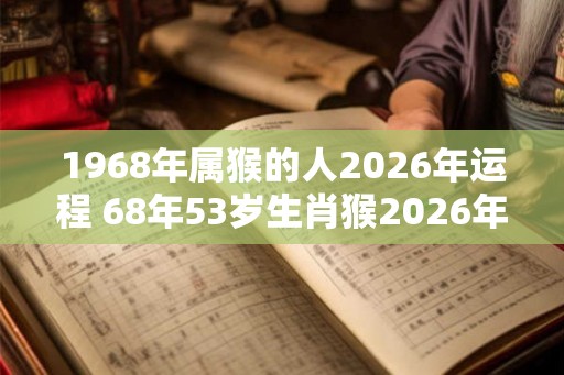 1968年属猴的人2026年运程 68年53岁生肖猴2026年运势 1968年属猴的人2026年运程 68年53岁生肖猴2026年运势