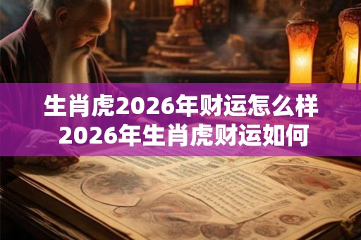 生肖虎2026年财运怎么样 2026年生肖虎财运如何