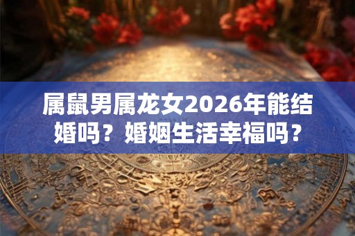 属鼠男属龙女2026年能结婚吗?婚姻生活幸福吗? 属鼠男属龙女2026年能结婚吗?婚姻生活幸福吗?
