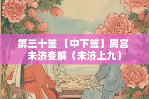 第三十签 【中下签】离宫 未济变解（未济上九）
