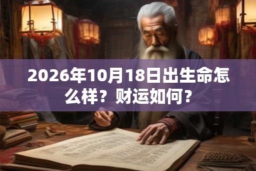 2026年10月18日出生命怎么样？财运如何？