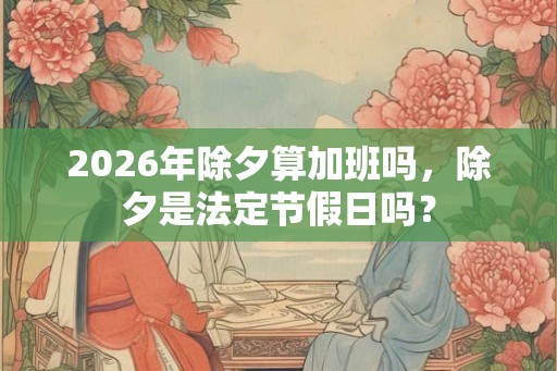 2026年除夕算加班吗，除夕是法定节假日吗？