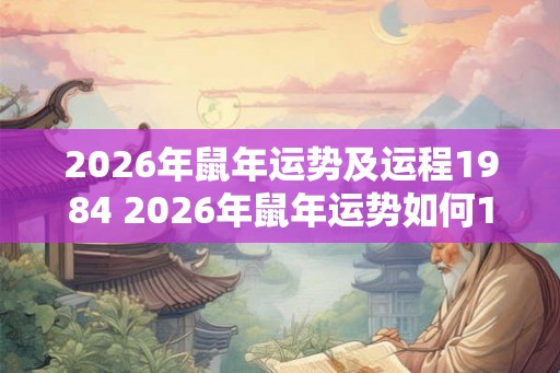 2026年鼠年运势及运程1984 2026年鼠年运势如何1984年出生者运程如何