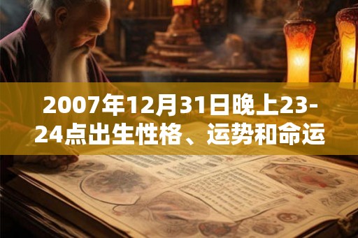 2007年12月31日晚上23-24点出生性格、运势和命运 2007年12月31日晚上23-24点出生性格、运势和命运
