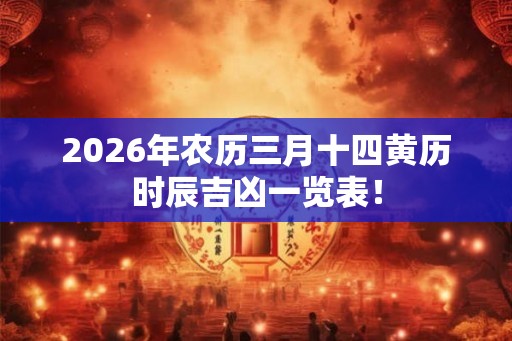 2026年农历三月十四黄历时辰吉凶一览表！