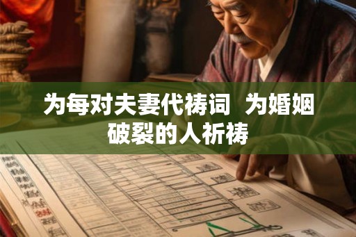 为每对夫妻代祷词  为婚姻破裂的人祈祷