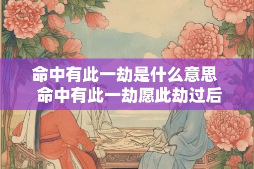 命中有此一劫是什么意思  命中有此一劫愿此劫过后一切顺利