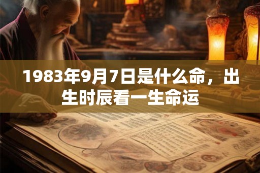 1983年9月7日是什么命，出生时辰看一生命运