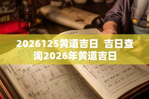 2026125黄道吉日  吉日查询2026年黄道吉日