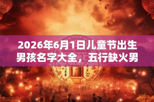 2026年6月1日儿童节出生男孩名字大全，五行缺火男孩取名