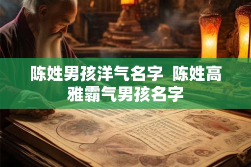 陈姓男孩洋气名字  陈姓高雅霸气男孩名字