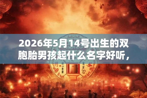 2026年5月14号出生的双胞胎男孩起什么名字好听，五行属什么