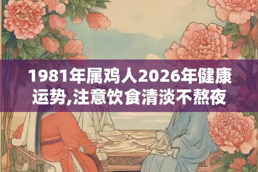1981年属鸡人2026年健康运势,注意饮食清淡不熬夜