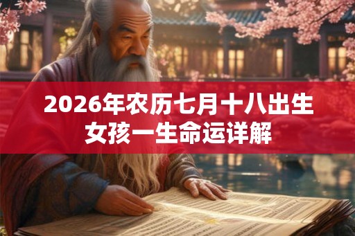 2026年农历七月十八出生女孩一生命运详解