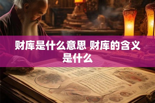 财库是什么意思 财库的含义是什么