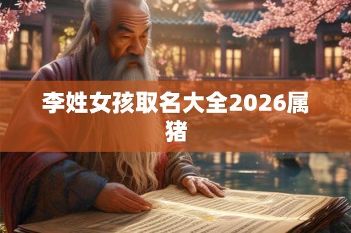 李姓女孩取名大全2026属猪