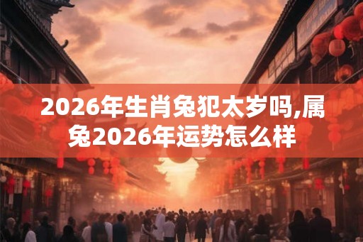 2026年生肖兔犯太岁吗,属兔2026年运势怎么样