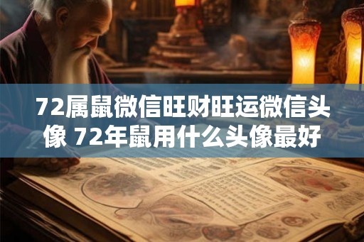 72属鼠微信旺财旺运微信头像 72年鼠用什么头像最好