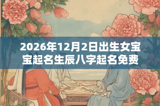 2026年12月2日出生女宝宝起名生辰八字起名免费 2026年12月2日出生女宝宝起名生辰八字起名免费