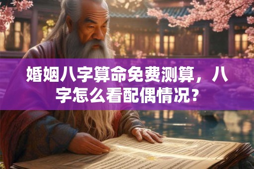 婚姻八字算命免费测算，八字怎么看配偶情况？