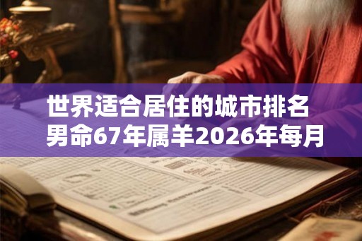 世界适合居住的城市排名  男命67年属羊2026年每月运势