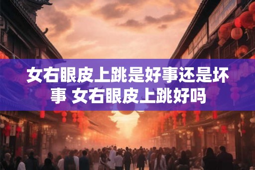 女右眼皮上跳是好事还是坏事 女右眼皮上跳好吗