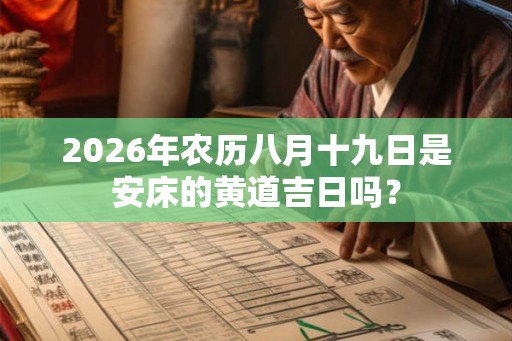 2026年农历八月十九日是安床的黄道吉日吗？
